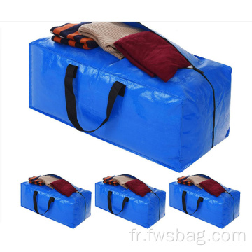 Pliable pli extra grand sac de stockage lourd en mouvement des sacs de stockage étanche à l&#39;épreuve d&#39;humidité avec fermeture à glissière renforcée